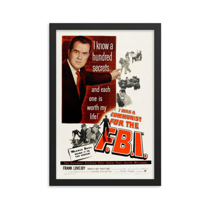 I Was a Communist for the FBI (1951) Black Frame 24″×36″ Movie Poster