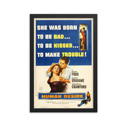 Human Desire (1954) Black Frame 24″×36″ Movie Poster