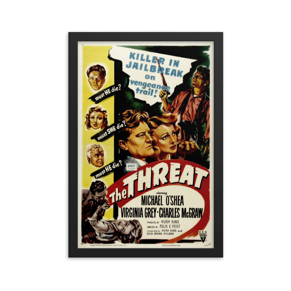 The Threat (1949) Black Frame 24″×36″ Movie Poster