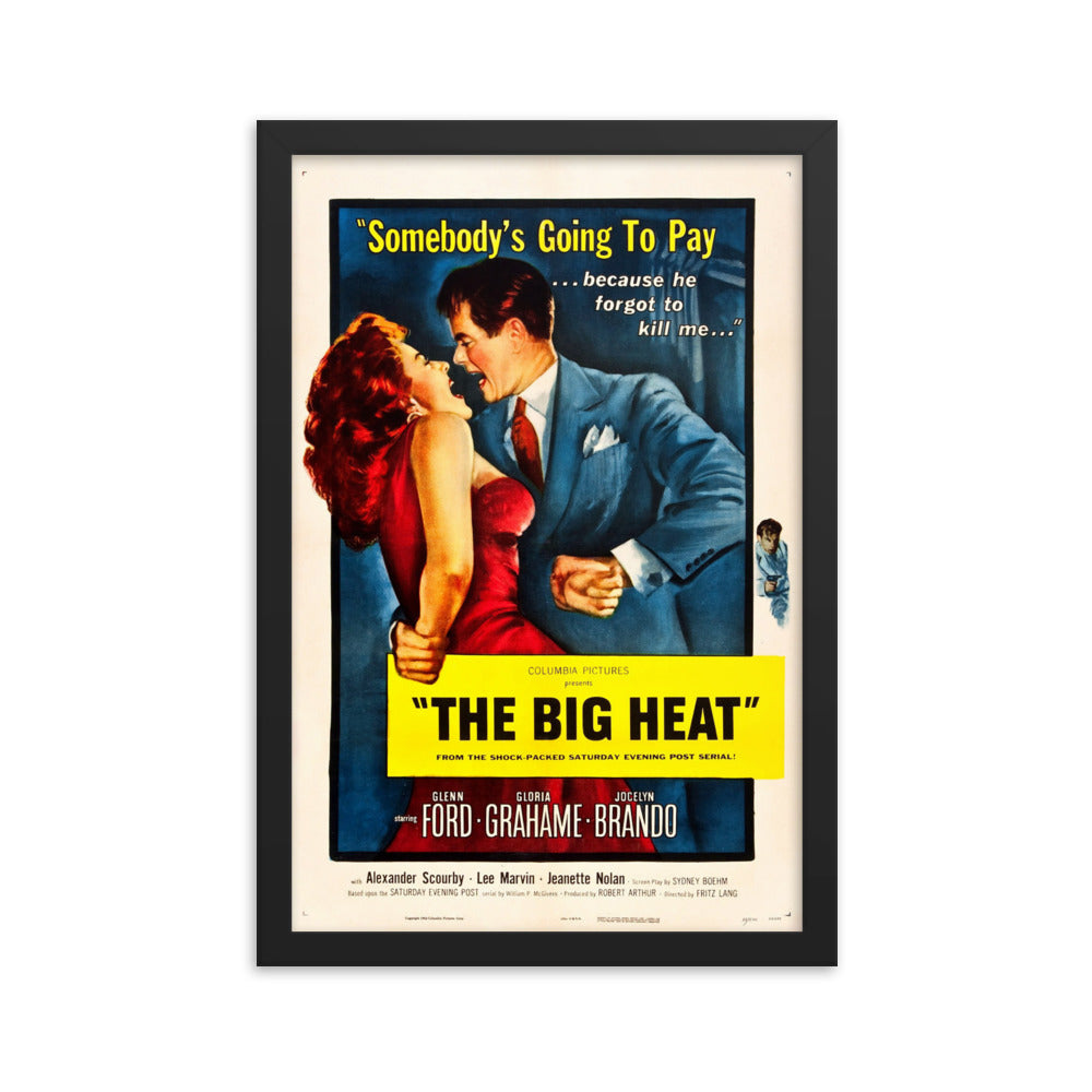 The Big Heat (1953) Black Frame 24″×36″ Movie Poster