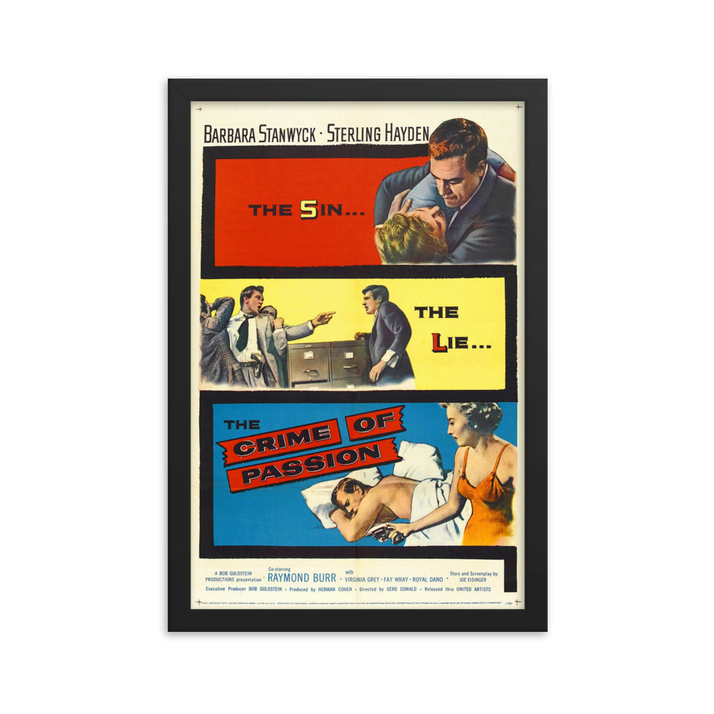 Crime of Passion (1957) Black Frame 24″×36″ Movie Poster