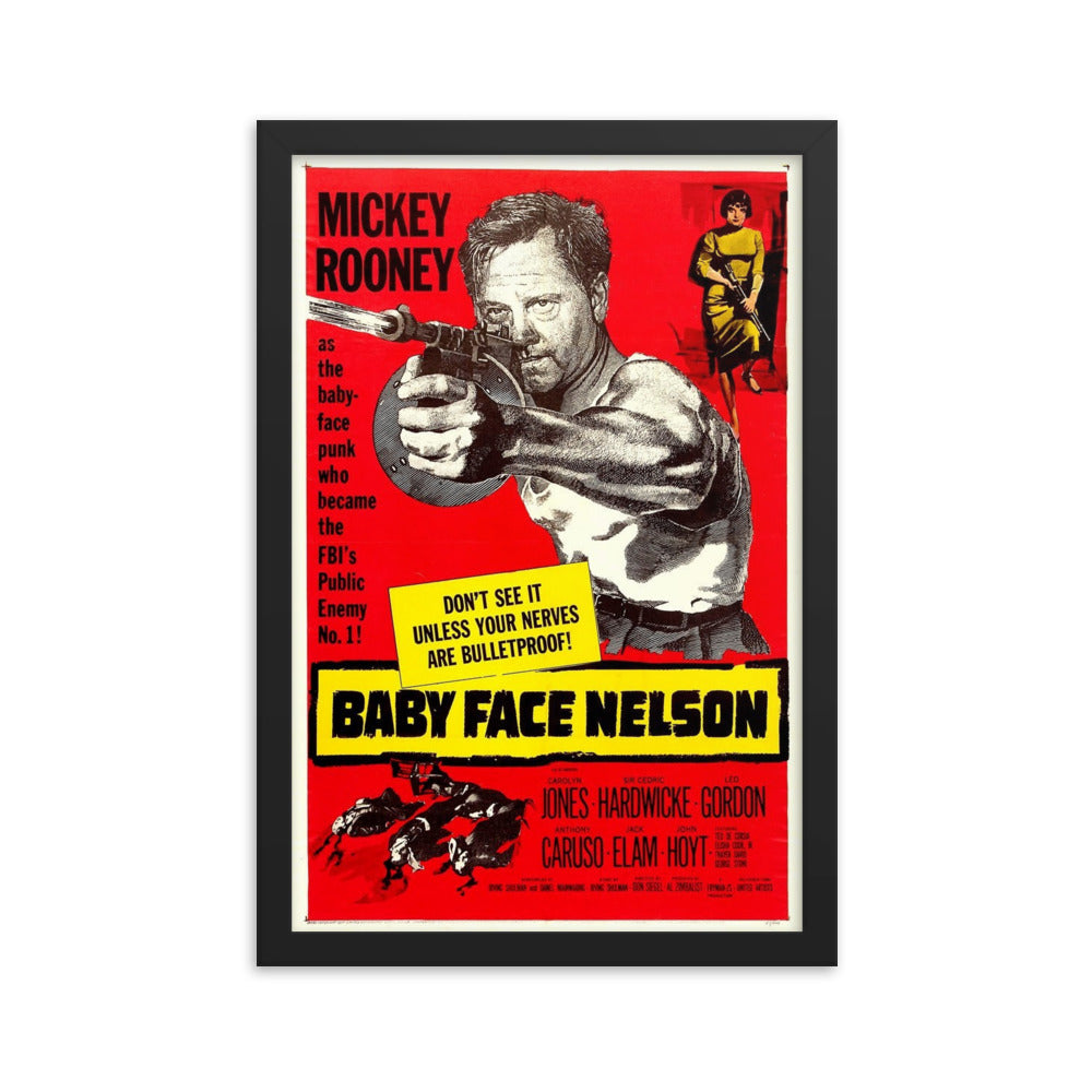 Baby Face Nelson (1957) Black Frame 24″×36″ Movie Poster