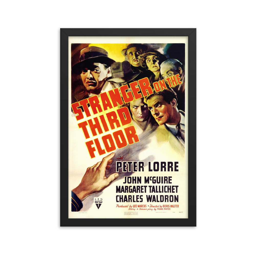 Stranger on the Third Floor (1940) Black Frame 24″×36″ Movie Poster