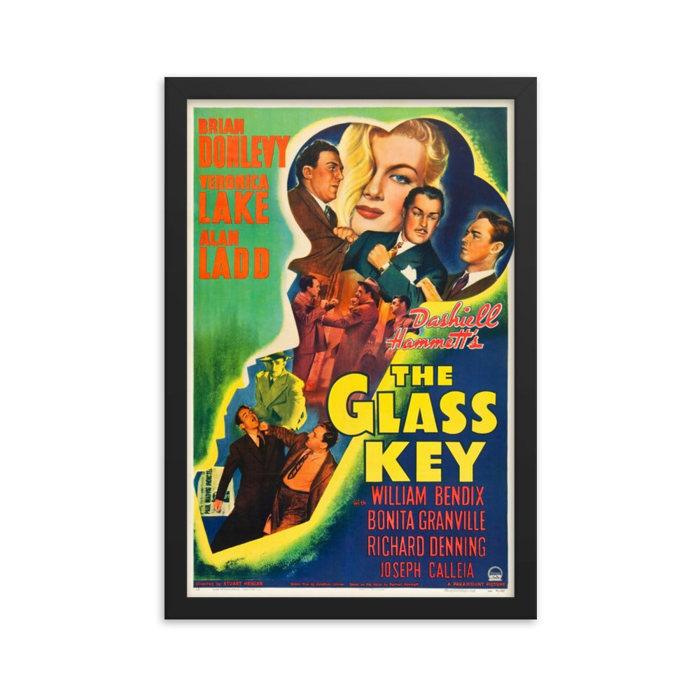 The Glass Key (1942) Black Frame 24″×36″ Movie Poster