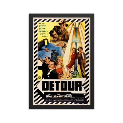 Detour (1945) Black Frame 24″×36″ Movie Poster