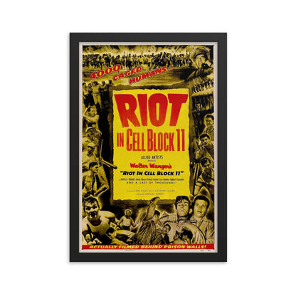 Riot in Cell Block 11 (1954) Black Frame 24″×36″ Movie Poster