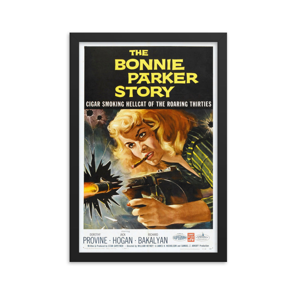 The Bonnie Parker Story (1958) Black Frame 24″×36″ Movie Poster