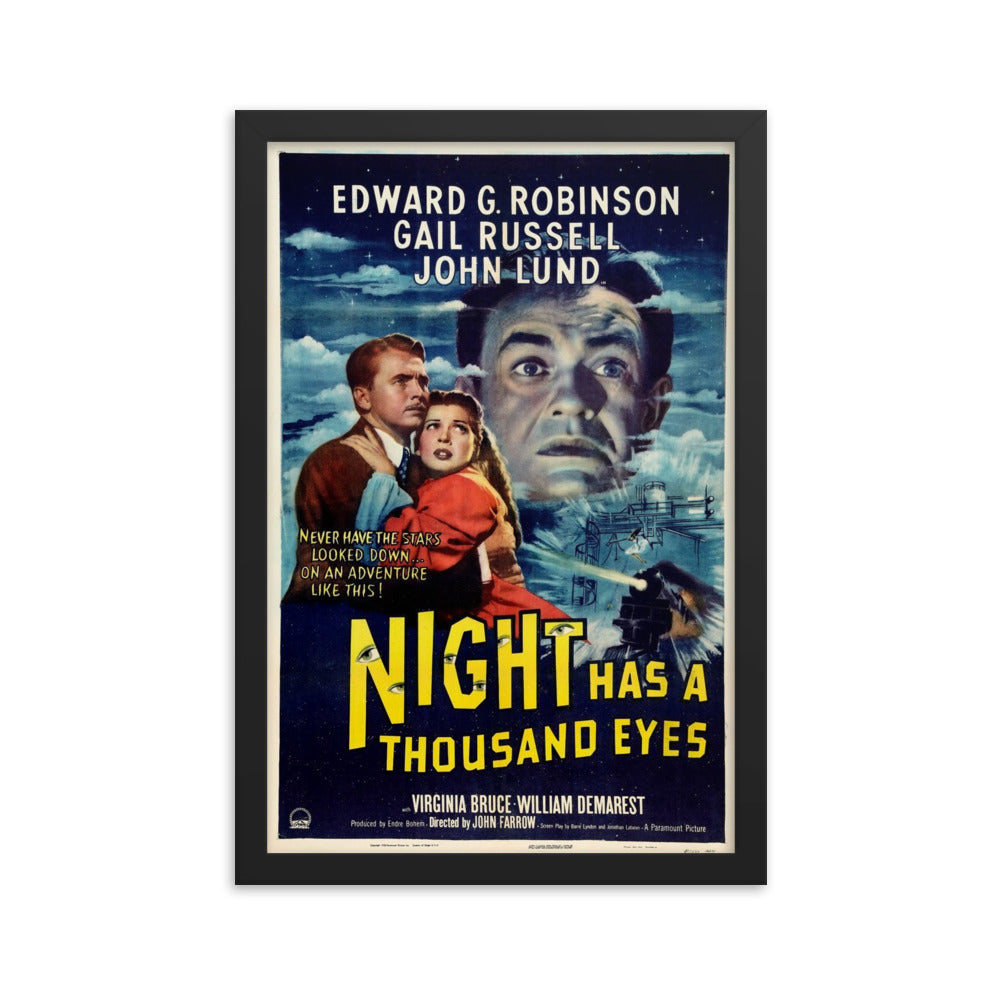 Night Has a Thousand Eyes (1948) Black Frame 24″×36″ Movie Poster