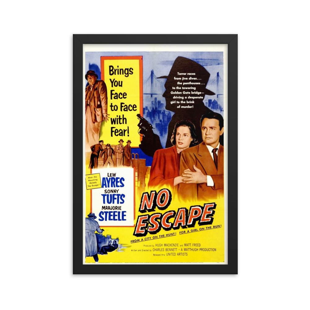 No Escape (1953) Black Frame 24″×36″ Movie Poster