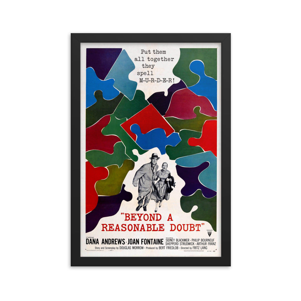 Beyond a Reasonable Doubt (1956) Black Frame 24″×36″ Movie Poster