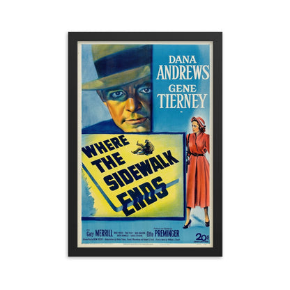 Where the Sidewalk Ends (1950) Black Frame 24″×36″ Movie Poster