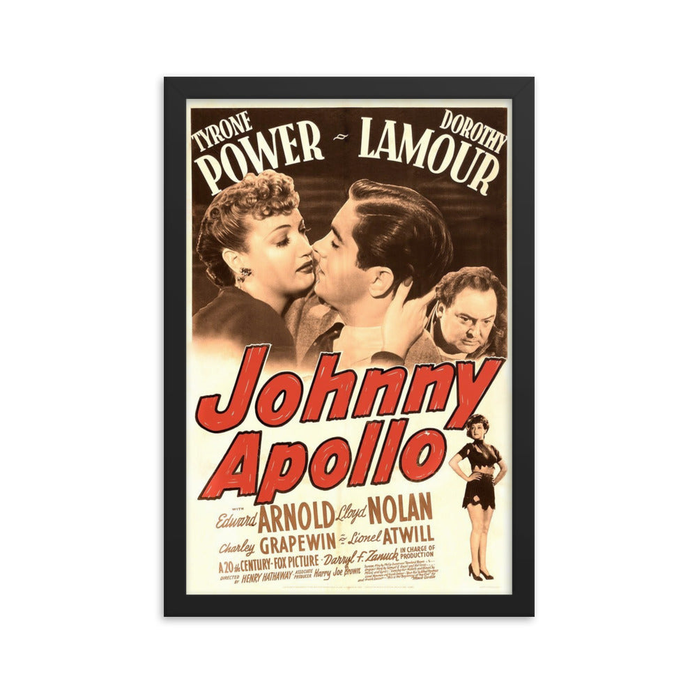 Johnny Apollo (1940) Black Frame 24″×36″ Movie Poster