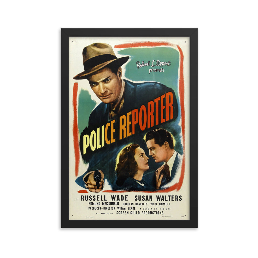 Police Reporter / Shoot to Kill (1947) Black Frame 24″×36″ Movie Poster