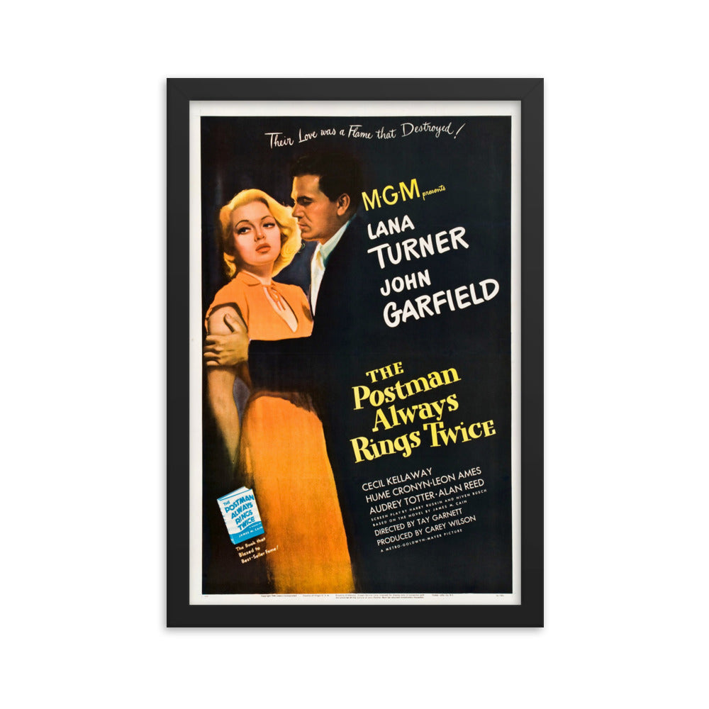 The Postman Always Rings Twice (1946) Black Frame 24″×36″ Movie Poster