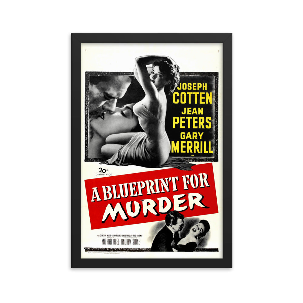 A Blueprint for Murder (1953) Black Frame 24″×36″ Movie Poster