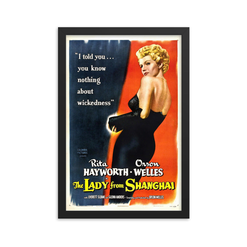 The Lady from Shanghai (1947) Black Frame 24″×36″ Movie Poster