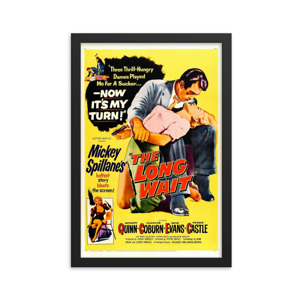 The Long Wait (1954) Black Frame 24″×36″ Movie Poster