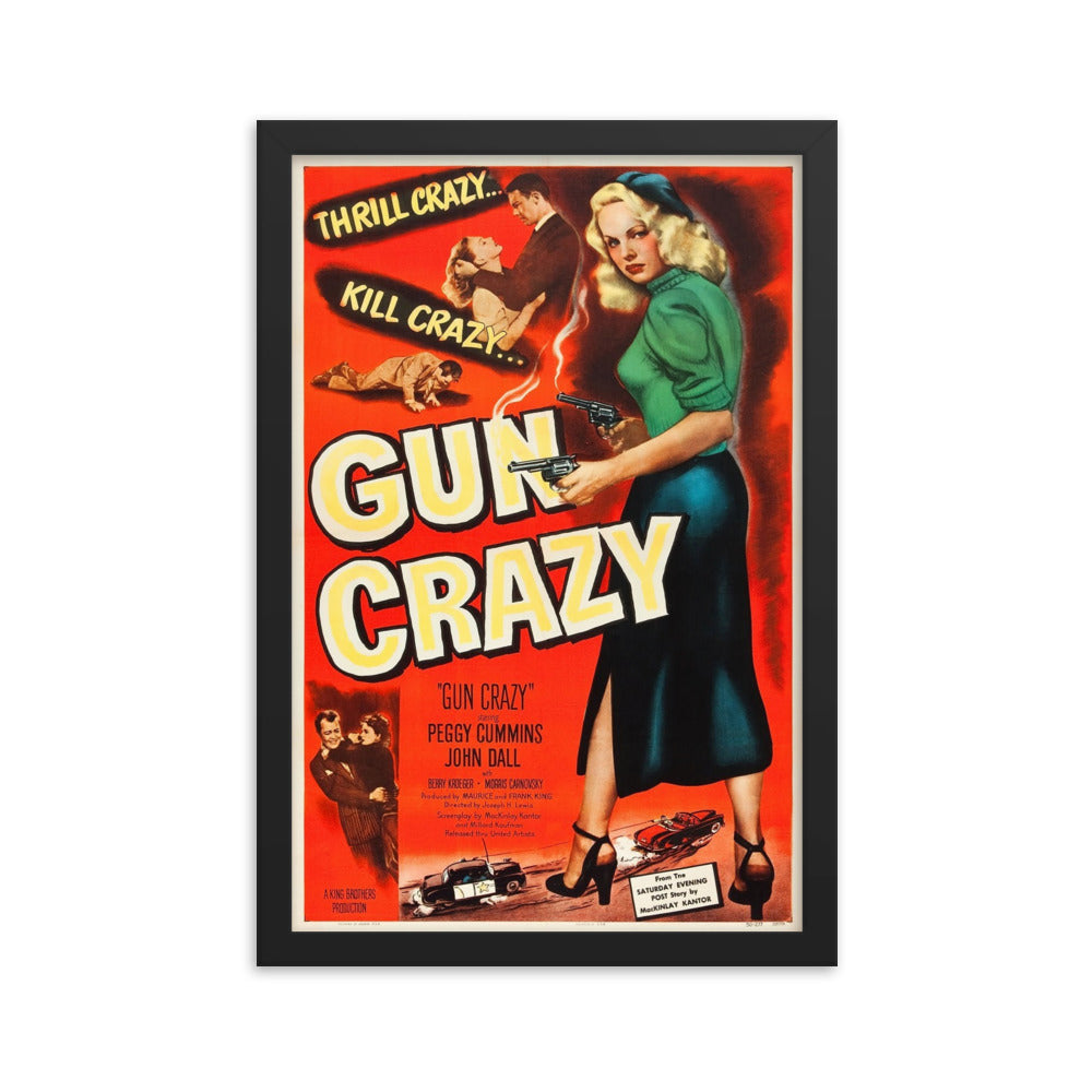 Gun Crazy (1950) Black Frame 24″×36″ Movie Poster