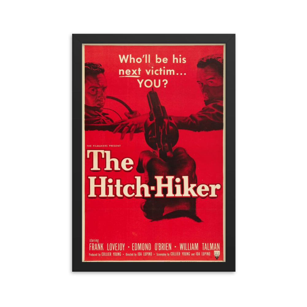 The Hitch-Hiker (1953) Black Frame 24″×36″ Movie Poster
