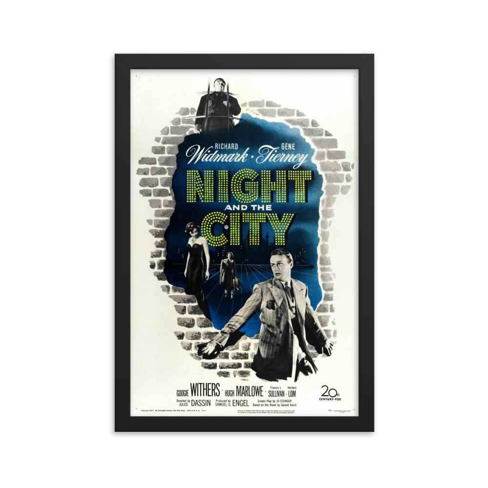 Night and the City (1950) Black Frame 24″×36″ Movie Poster
