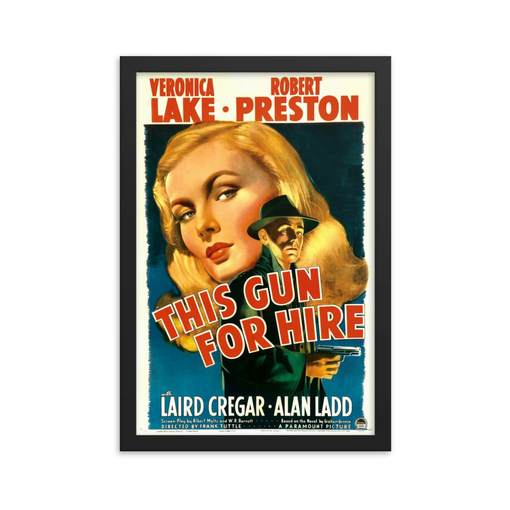 This Gun for Hire (1942) Black Frame 24″×36″ Movie Poster