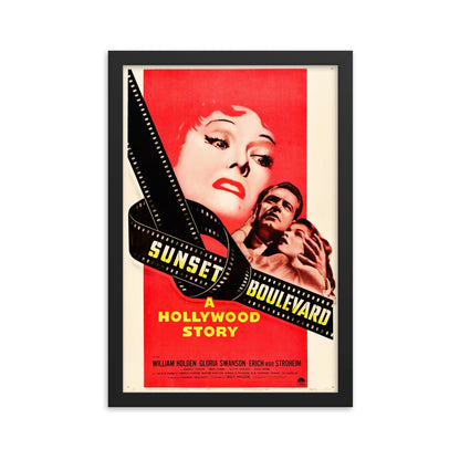 Sunset Boulevard (1950) Black Frame 24″×36″ Movie Poster
