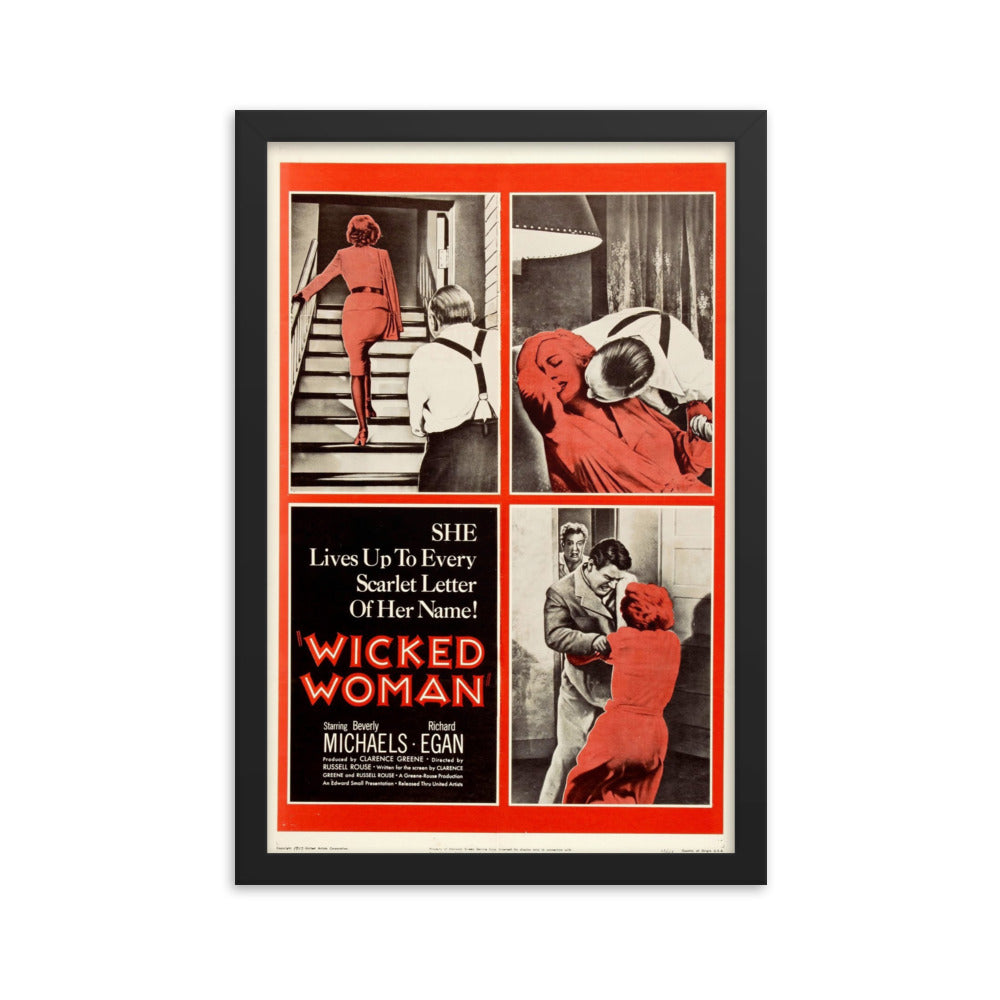 Wicked Woman (1953) Black Frame 24″×36″ Movie Poster