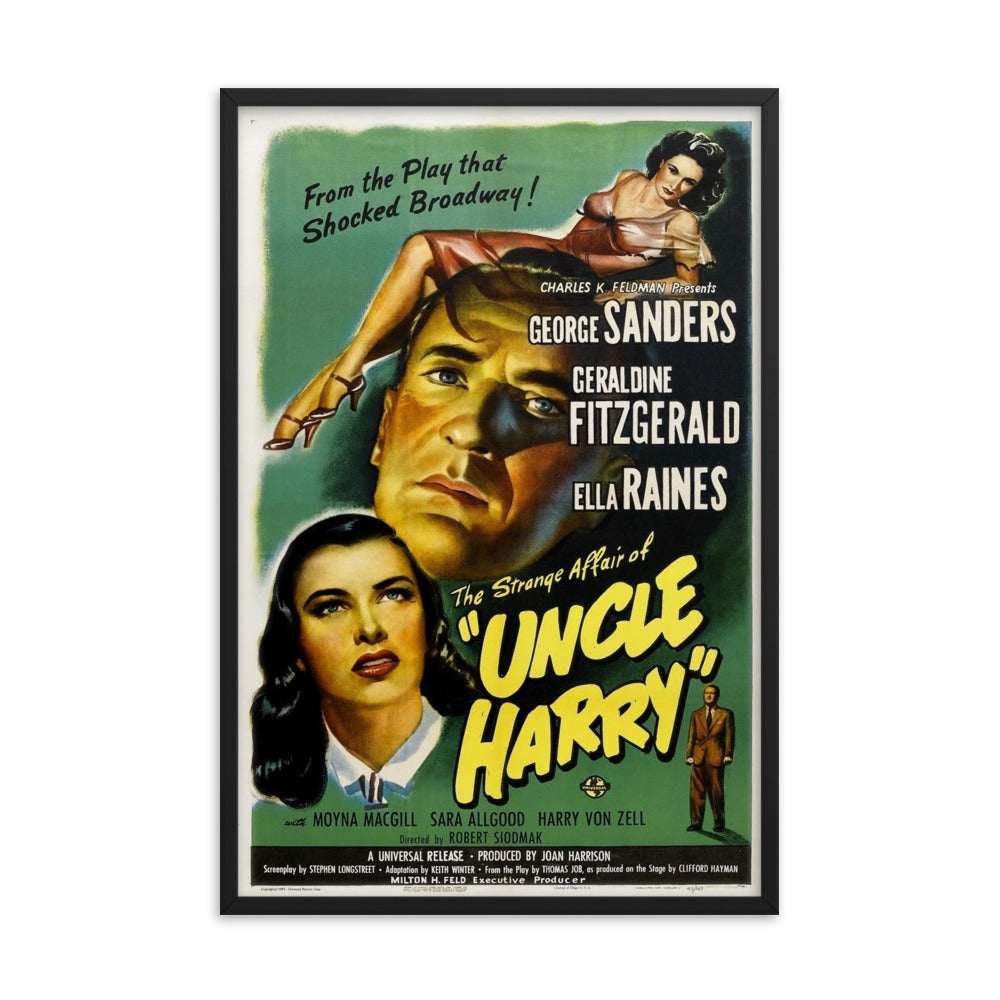 The Strange Affair of Uncle Harry (1945) Black Frame 12″×18″ Movie Poster