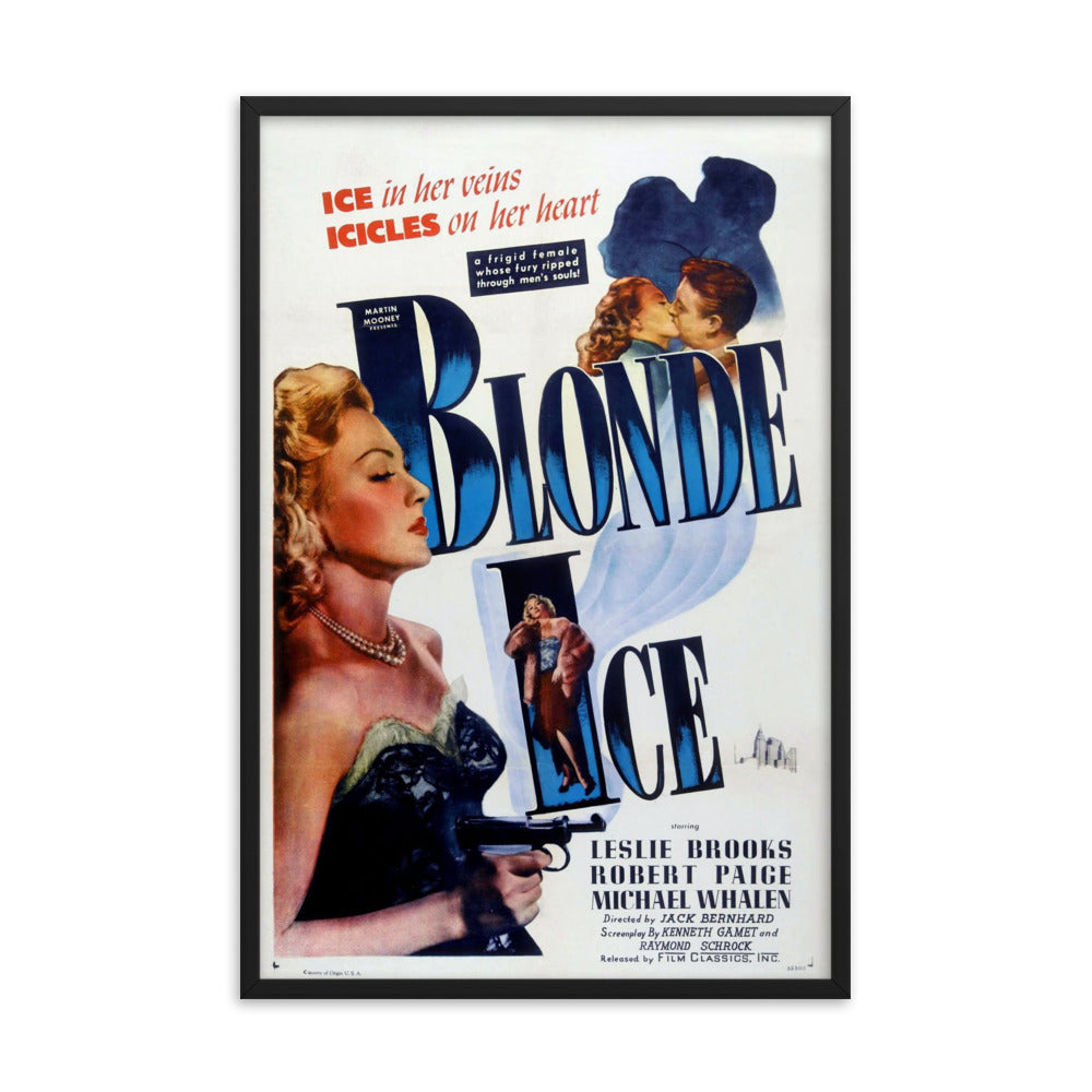 Blonde Ice (1948) Black Frame 12″×18″ Movie Poster