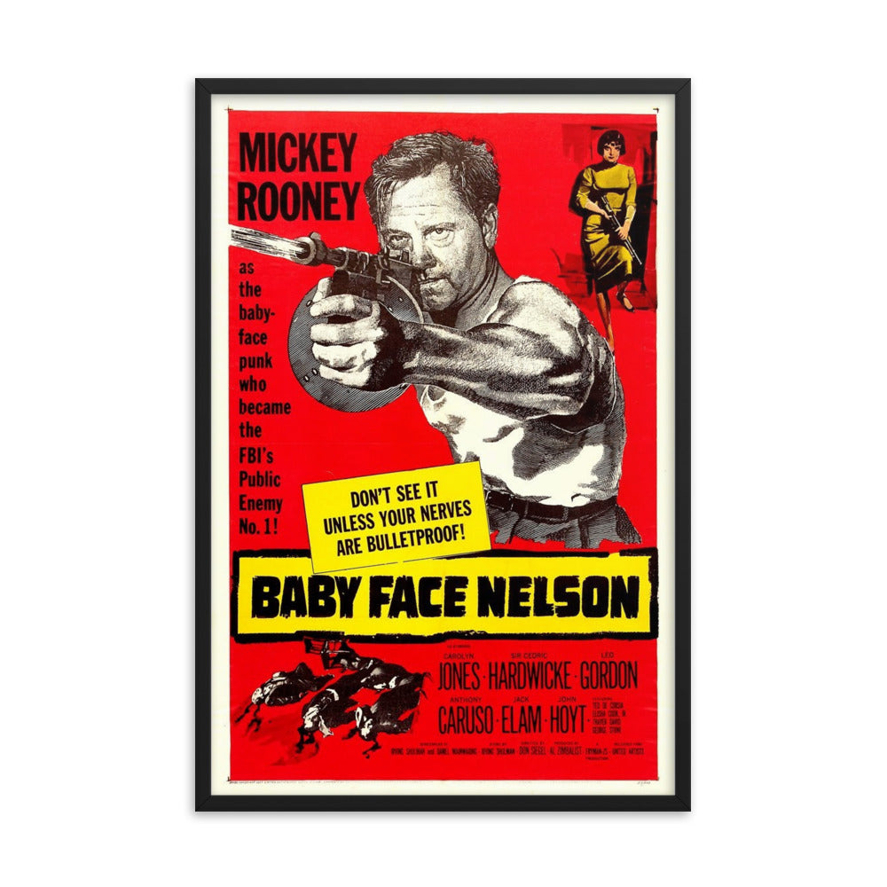 Baby Face Nelson (1957) Black Frame 12″×18″ Movie Poster