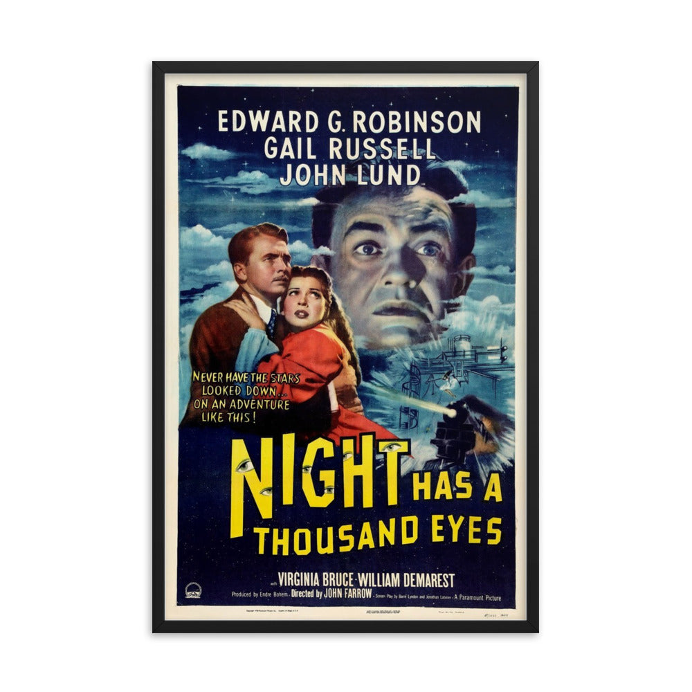 Night Has a Thousand Eyes (1948) Black Frame 12″×18″ Movie Poster