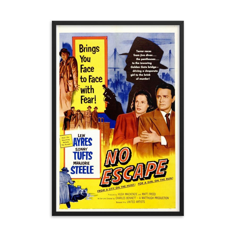 No Escape (1953) Black Frame 12″×18″ Movie Poster
