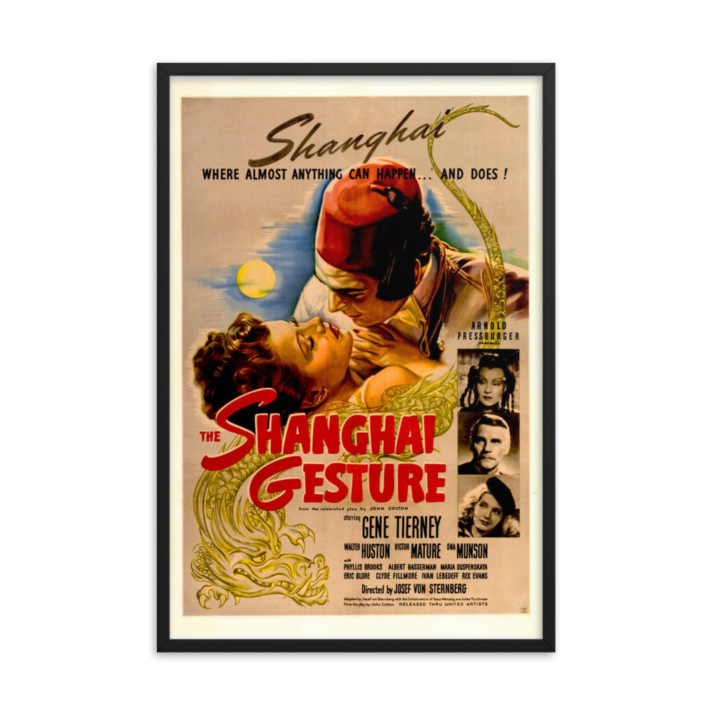 The Shanghai Gesture (1941) Black Frame 12″×18″ Movie Poster