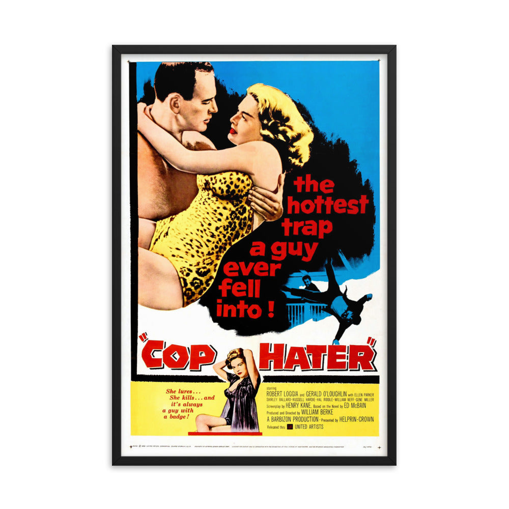 Cop Hater (1958) Black Frame 12″×18″ Movie Poster