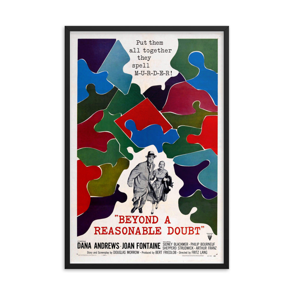 Beyond a Reasonable Doubt (1956) Black Frame 12″×18″ Movie Poster