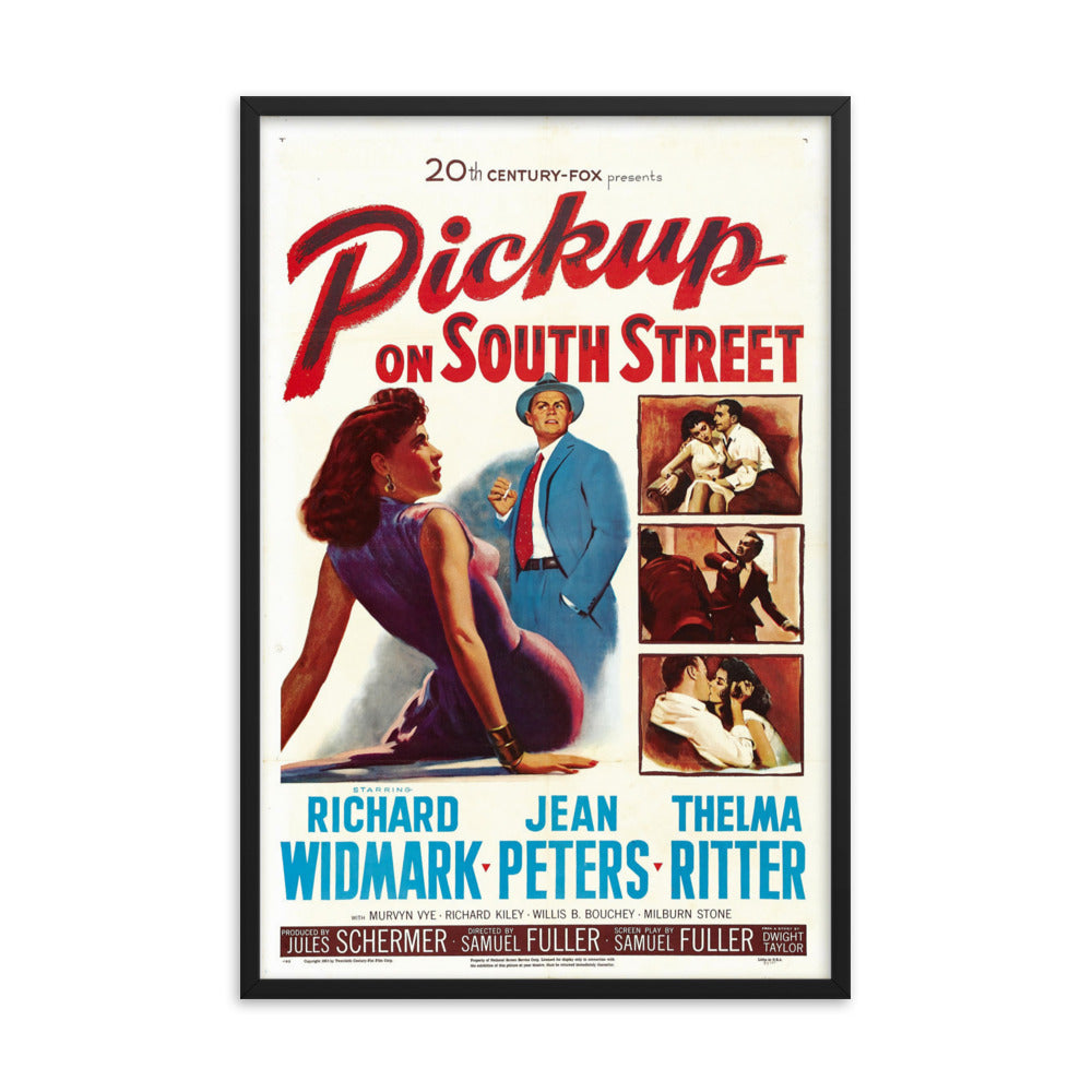 Pickup on South Street (1953) Black Frame 12″×18″ Movie Poster