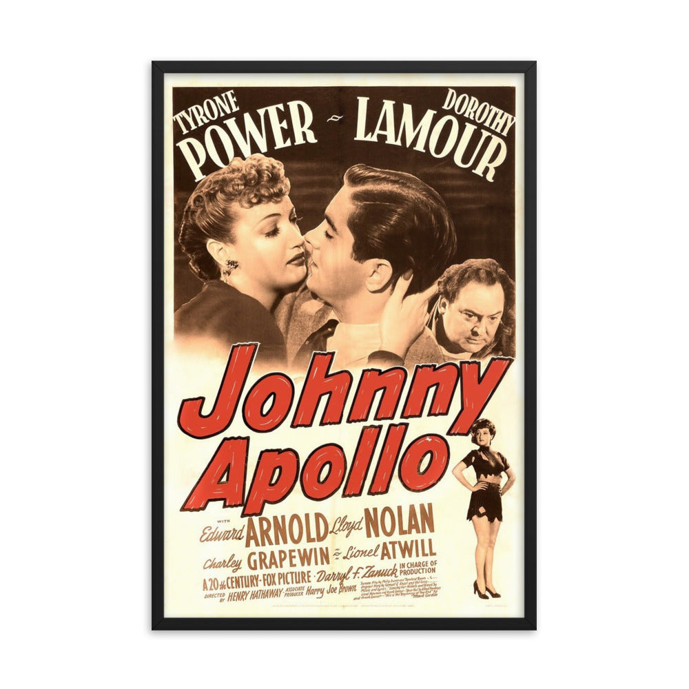 Johnny Apollo (1940) Black Frame 12″×18″ Movie Poster