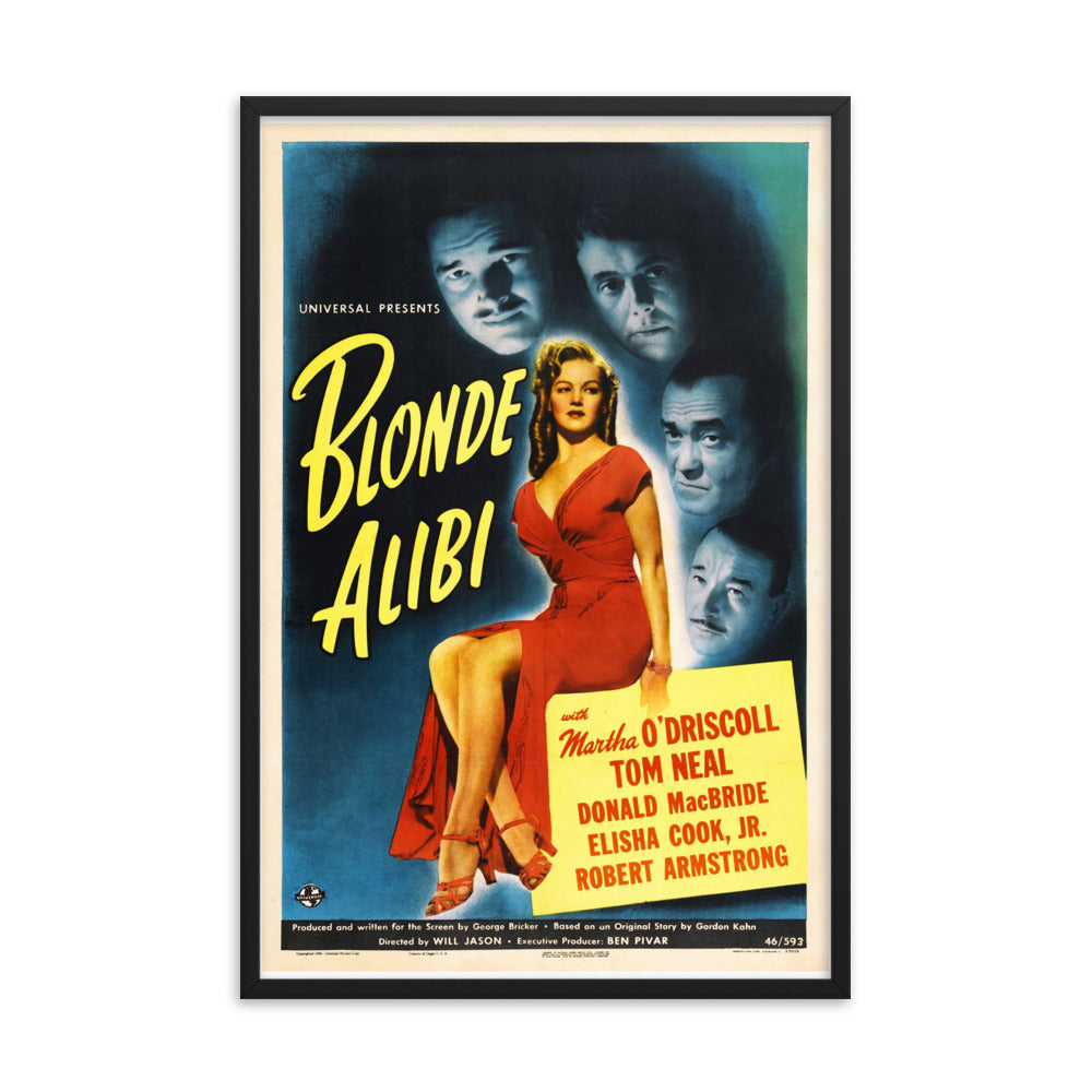 Blonde Alibi (1946) Black Frame 12″×18″ Movie Poster