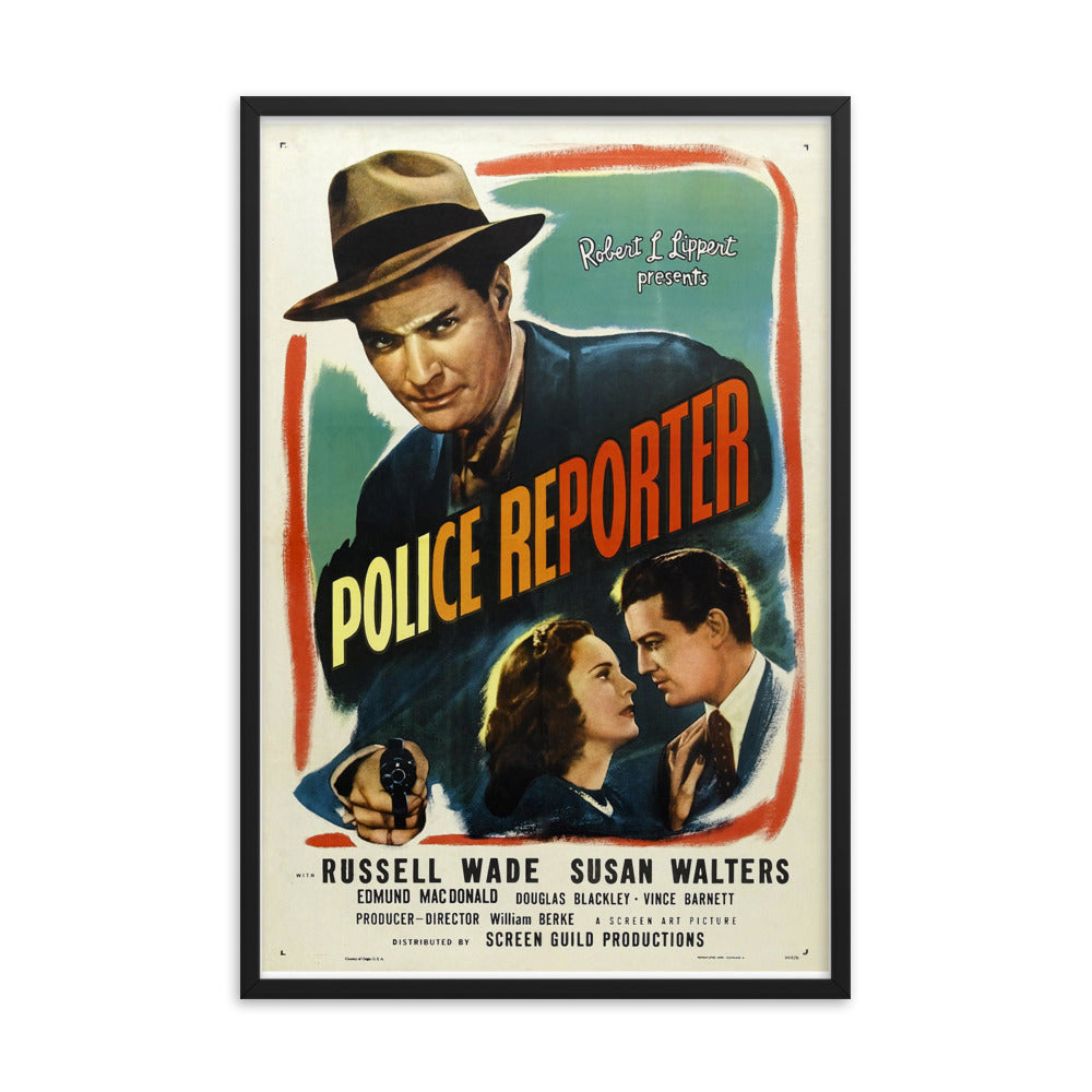 Police Reporter / Shoot to Kill (1947) Black Frame 12″×18″ Movie Poster