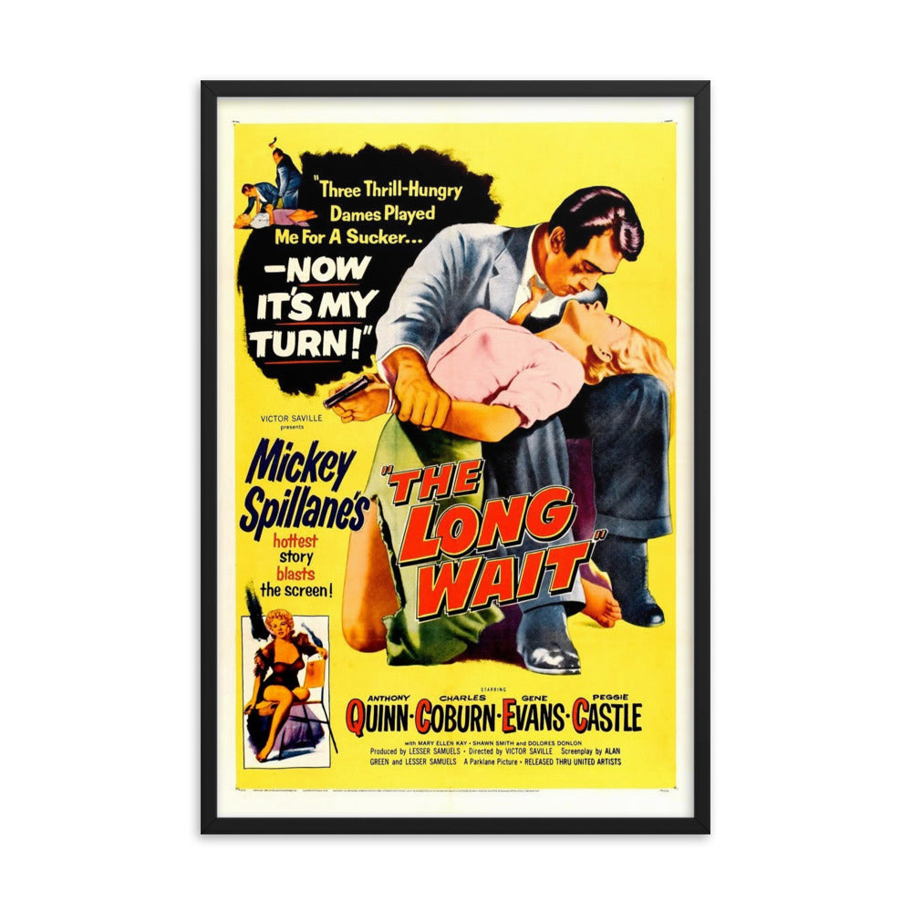 The Long Wait (1954) Black Frame 12″×18″ Movie Poster
