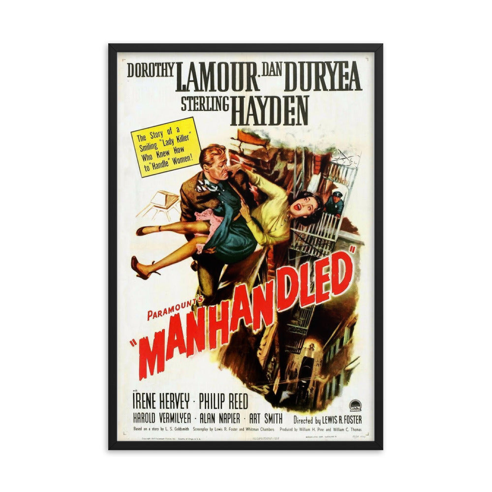 Manhandled (1949) Black Frame 12″×18″ Movie Poster