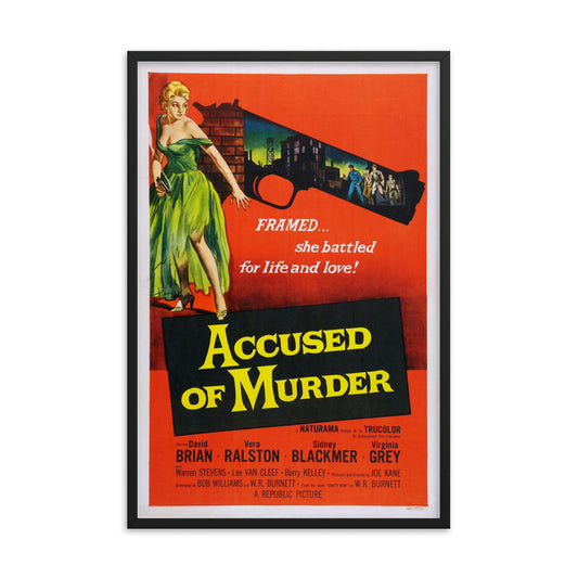 Accused of Murder (1956) Black Frame 12″×18″ Movie Poster