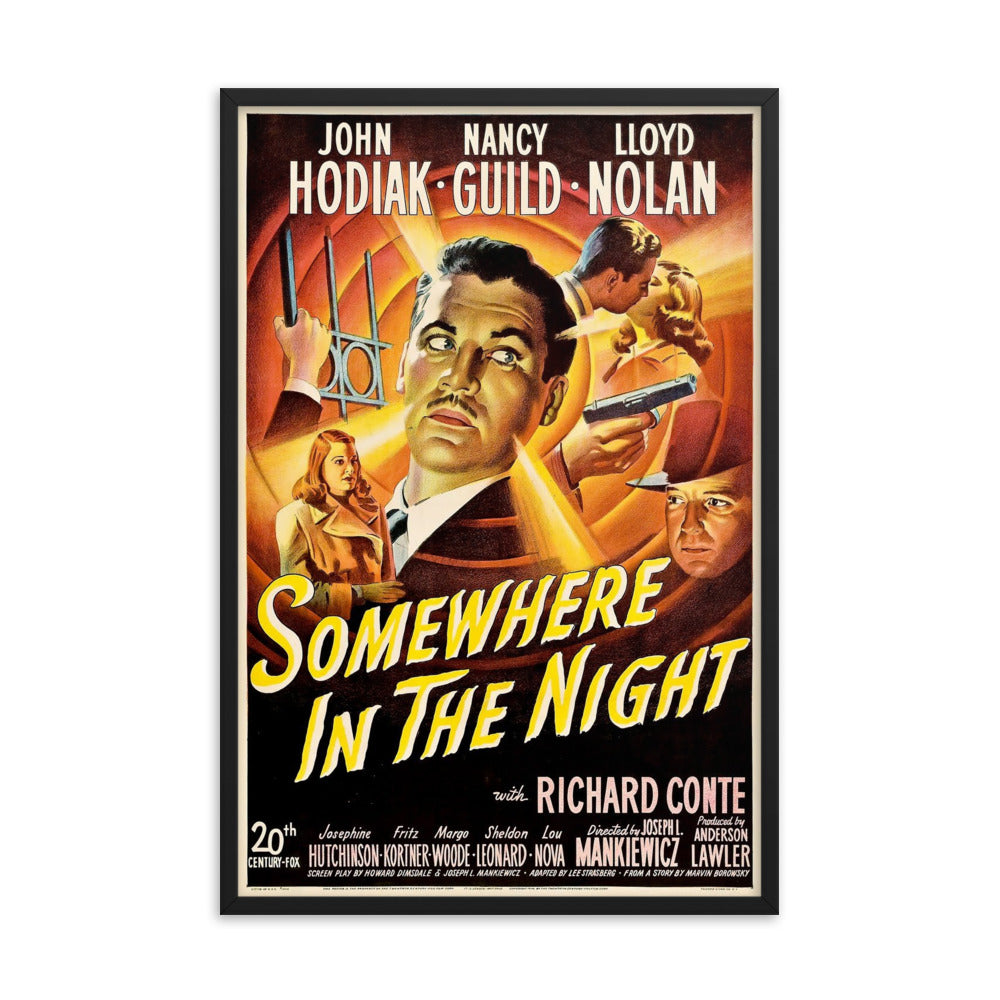 Somewhere in the Night (1946) Black Frame 12″×18″ Movie Poster