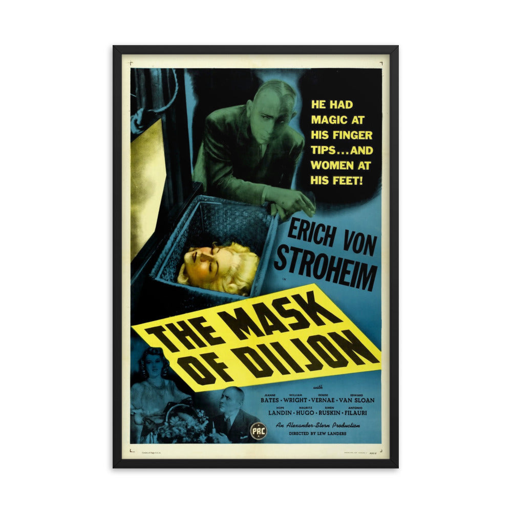 The Mask of Diijon (1946) Black Frame 12″×18″ Movie Poster