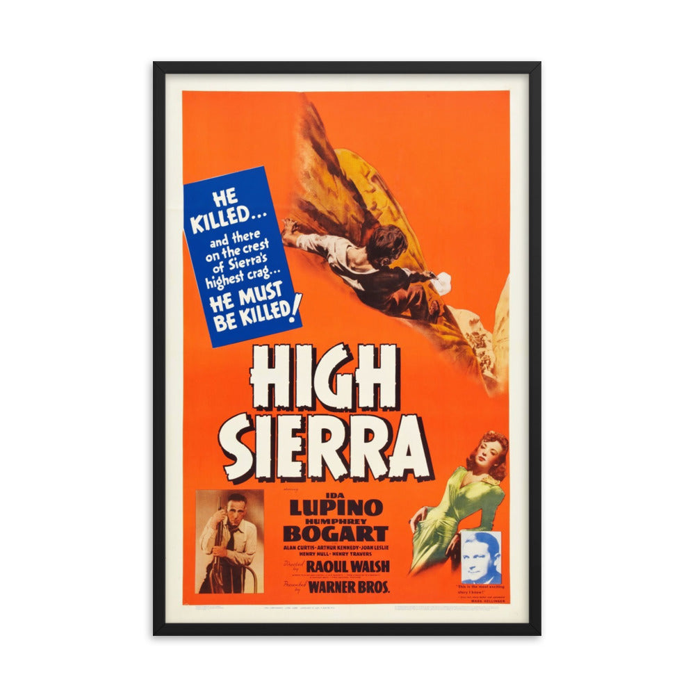 High Sierra (1941) Black Frame 12″×18″ Movie Poster