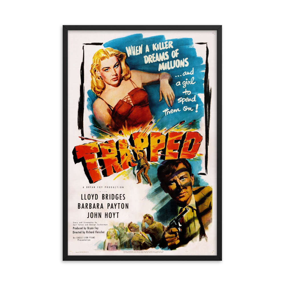Trapped (1949) Black Frame 12″×18″ Movie Poster