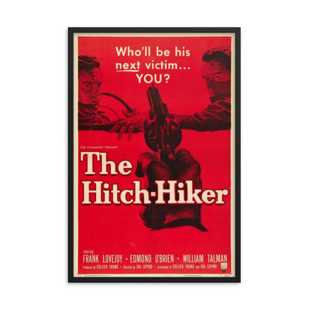 The Hitch-Hiker (1953) Black Frame 12″×18″ Movie Poster