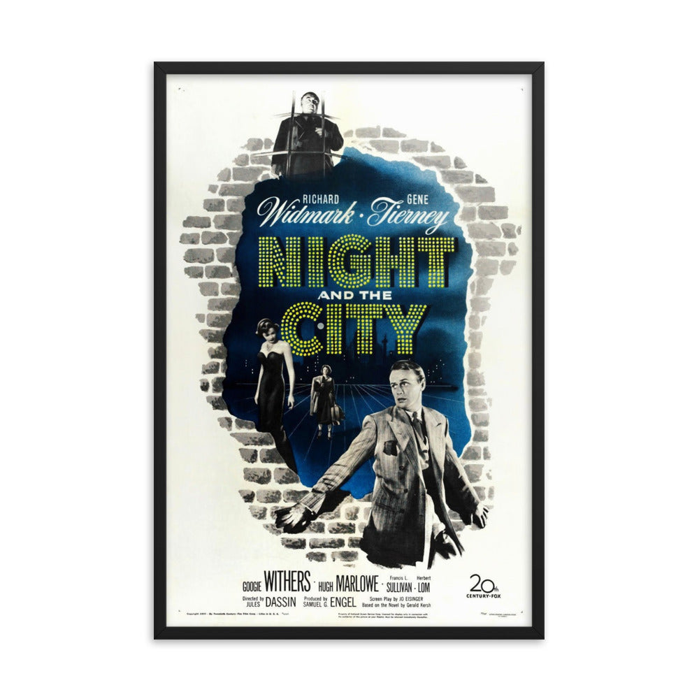 Night and the City (1950) Black Frame 12″×18″ Movie Poster
