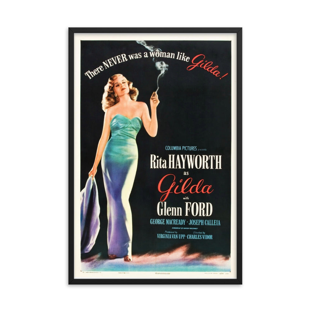 Gilda (1946) Black Frame 12″×18″ Movie Poster