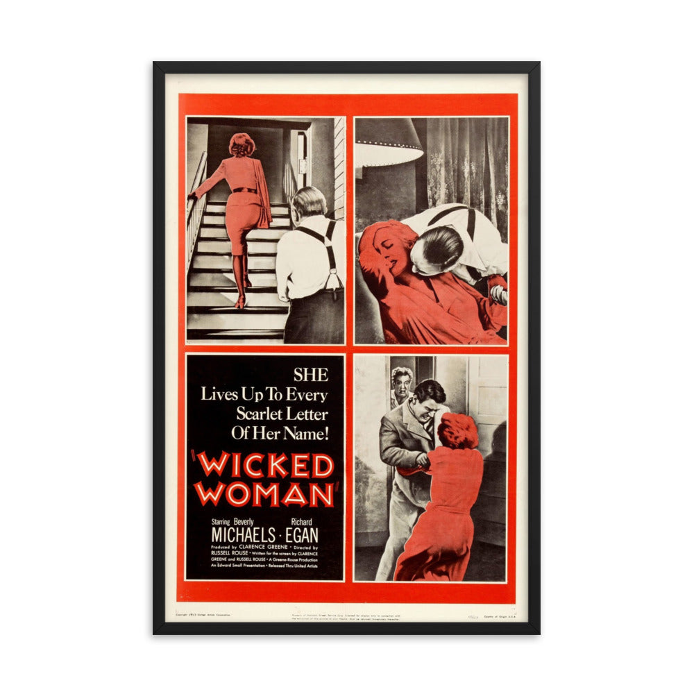 Wicked Woman (1953) Black Frame 12″×18″ Movie Poster